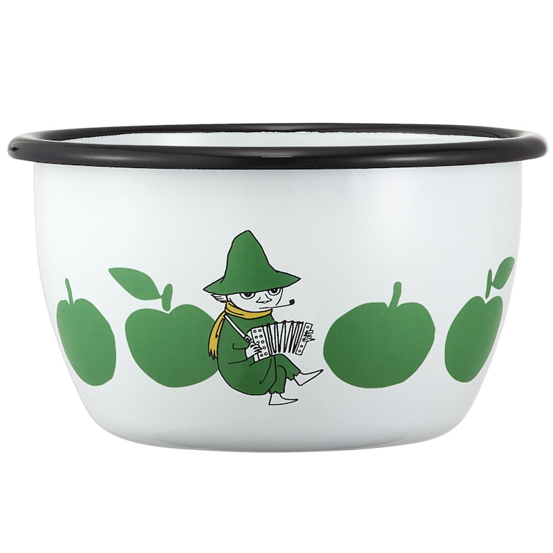 Moomin Joyfull Apples Enamel-Schüssel 6 dl, Grün