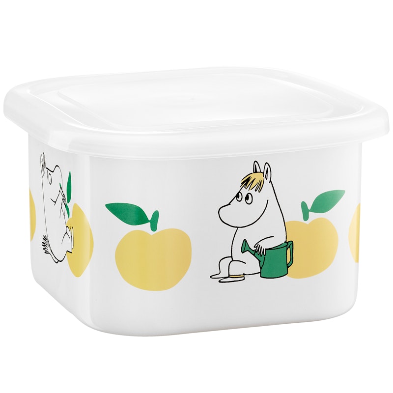 Moomin Joyfull Apples Emaille-Dose Mit Deckel 1 L, Gelb