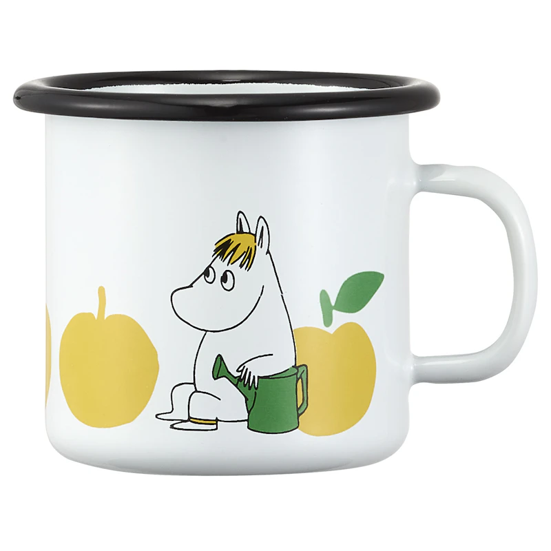 Moomin Joyfull Apples Emaille-Becher 2,5 dl, Gelb