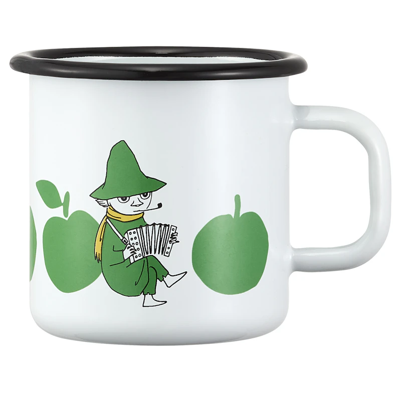 Moomin Joyfull Apples Emaille-Becher 3.7 dl, Grün