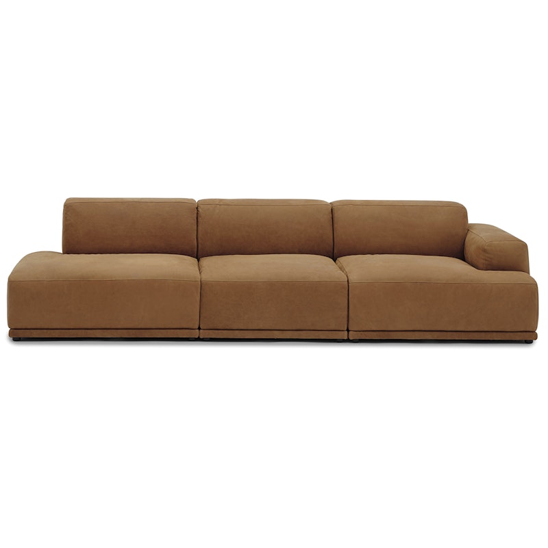 Connect Soft Modulares 3-Sitzer-Sofa Mit Offener Linker Seite, Grace Leather Cognac