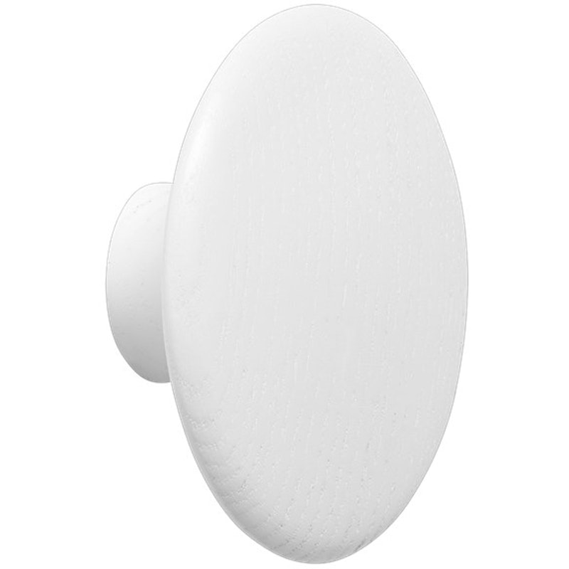 Dots Haken Holz Ø6,5 cm, Weiß