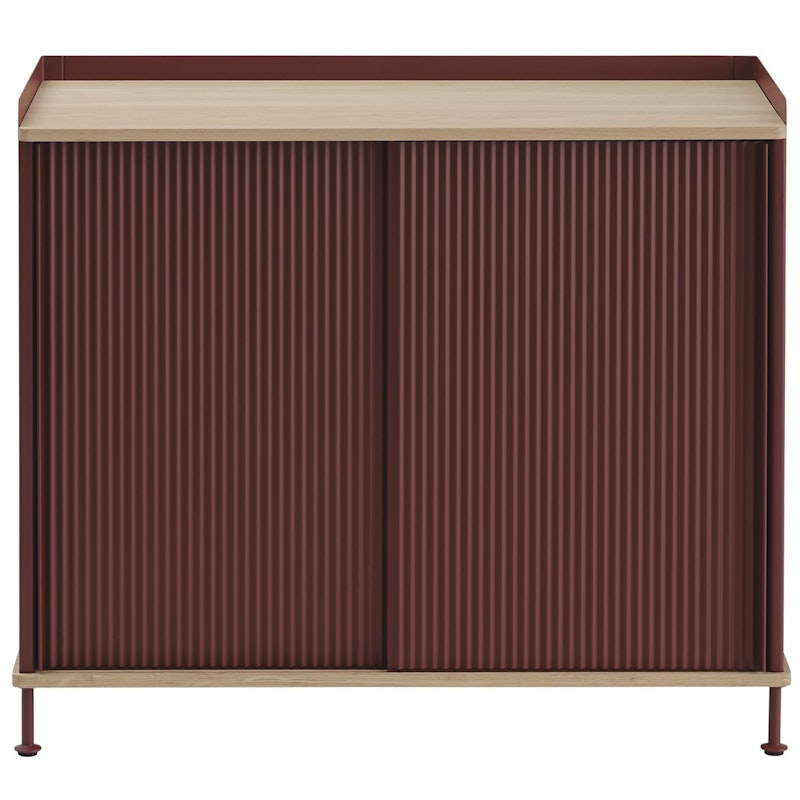 Enfold Sideboard 45x100 cm, Eiche Geölt / Deep Red