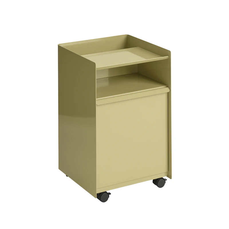 Folded Rollschrank Mit Tür, Dunkelbeige