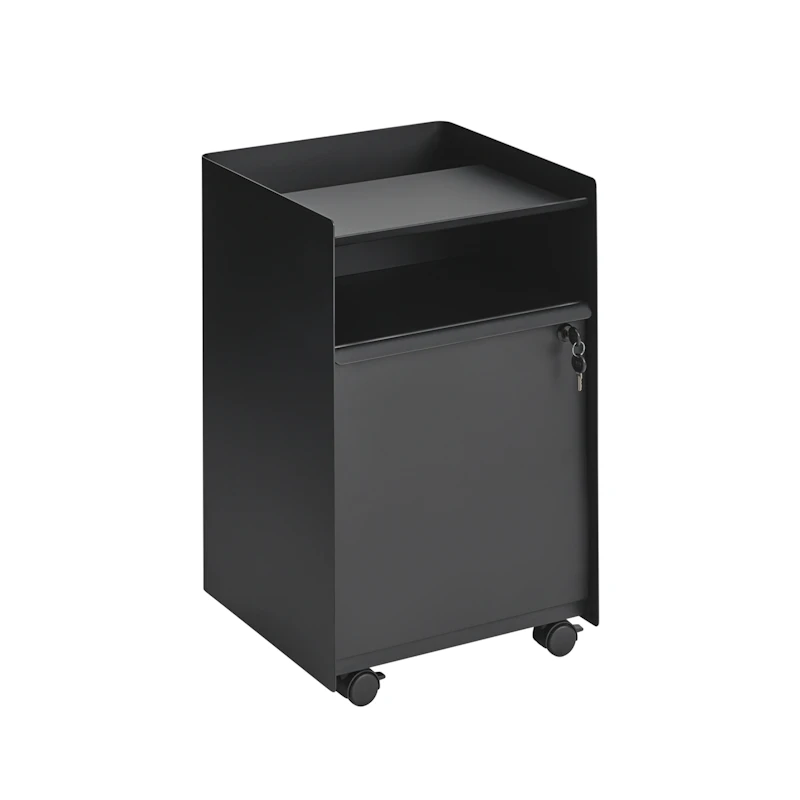 Folded Rollschrank Mit Tür und Schloss, Schwarz