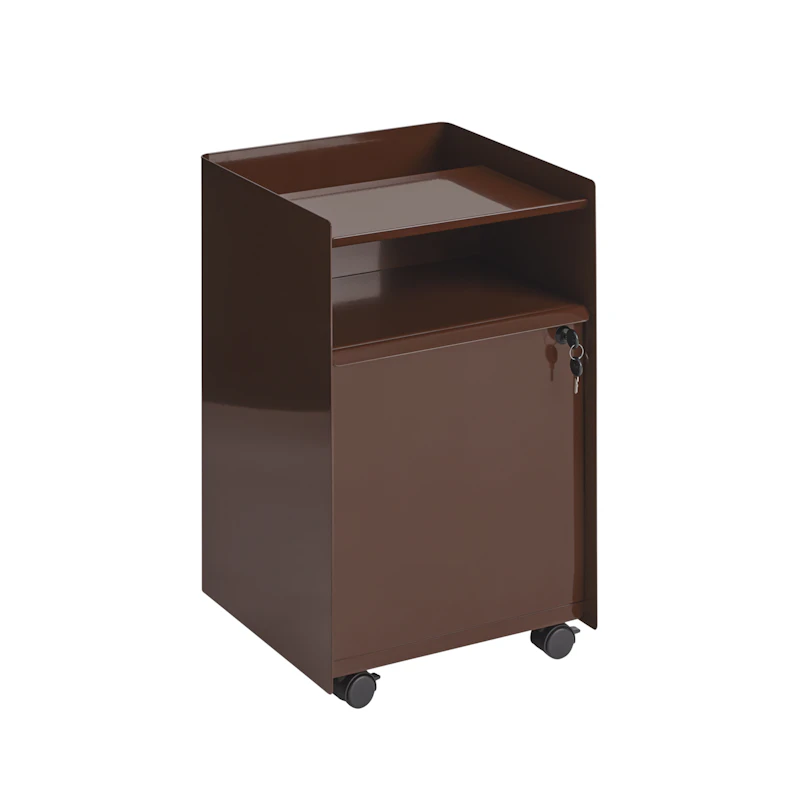 Folded Rollschrank Mit Tür und Schloss, Dunkelrot