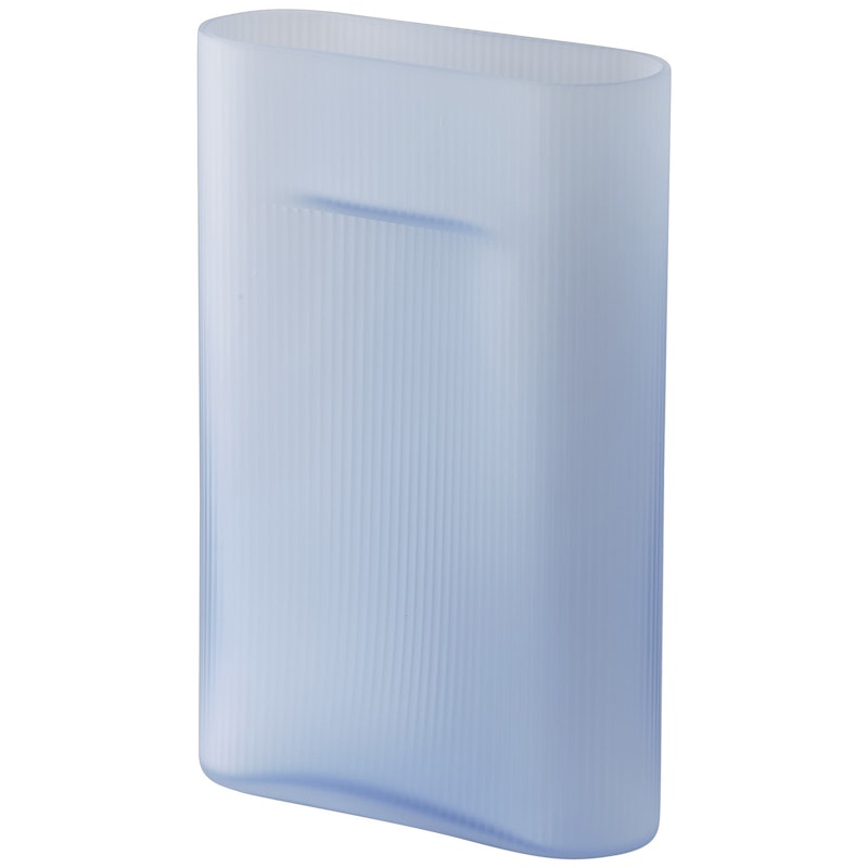Ridge Vase Mattglas 35 cm, Hellblau