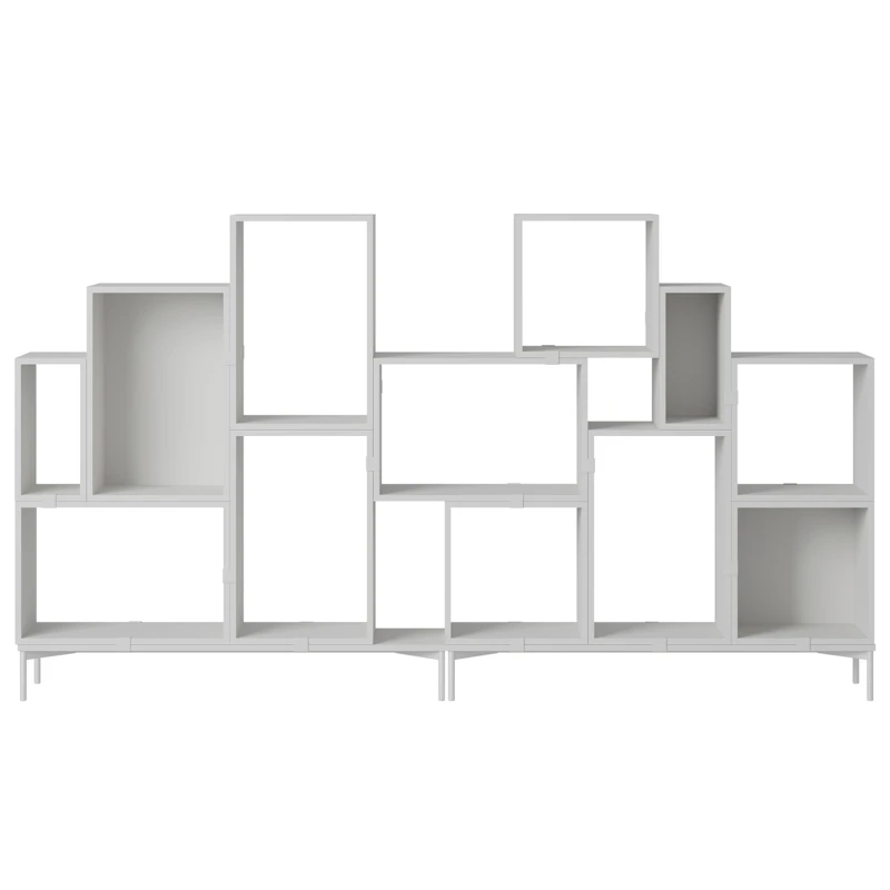 Stacked Configuration 3 Book Shelf, Grey