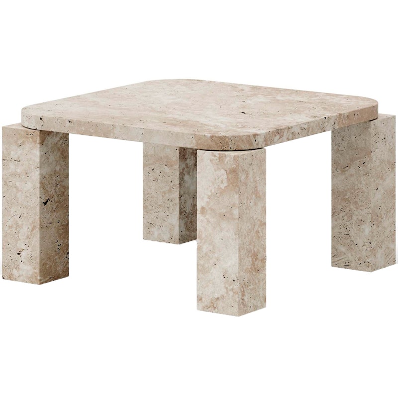 Atlas Kaffeetisch 600x600 mm, Unfilled Travertine