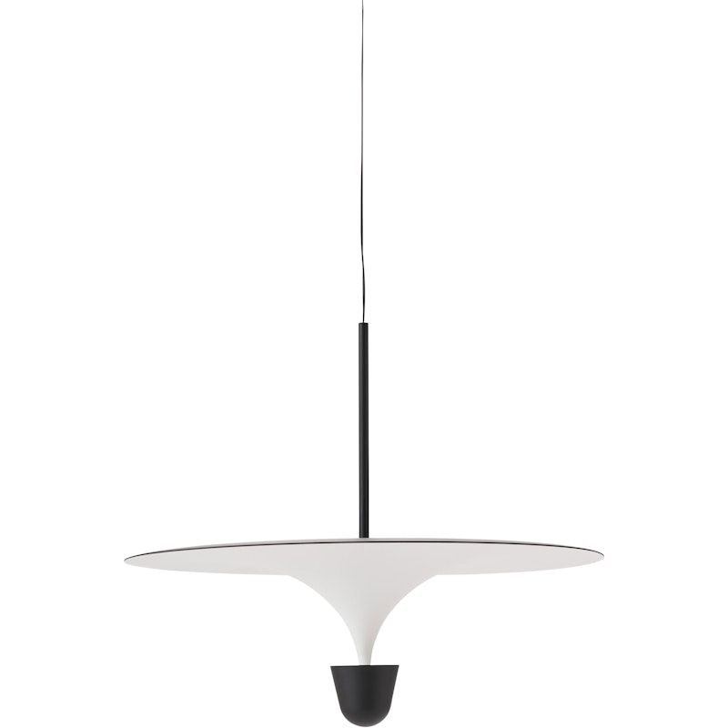 Kantarell Hängelampe 60 cm, Schwarz / Weiß