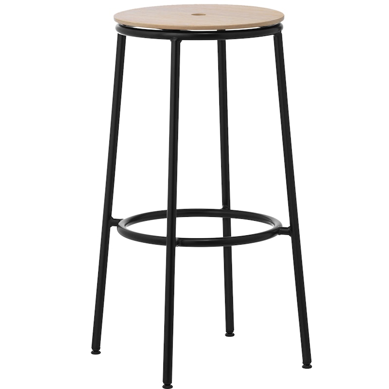 Circa Barstool 65 cm Black Steel Barhocker Eiche