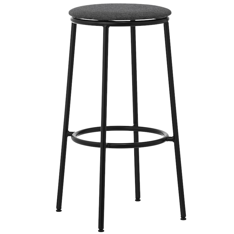 Circa Barstool 65 cm Black Steel Barhocker, Schaum Dunkelgrau