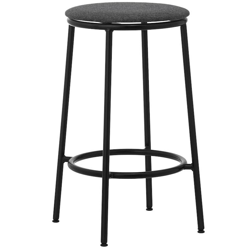 Circa Barstool 65 cm Black Steel Barhocker, Schaum Dunkelgrau