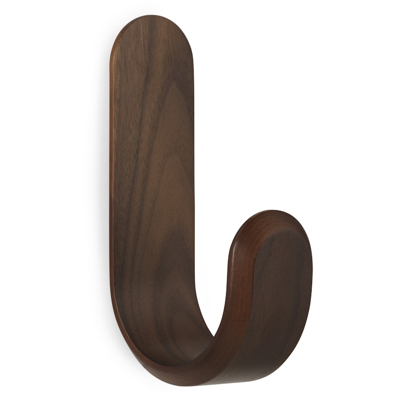 Curve Haken 17,7x5,3 cm, Walnussfarben