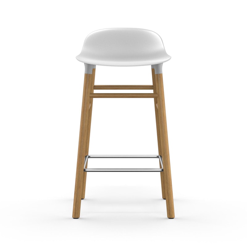 Form Barhocker 65cm, Weiß/Eiche