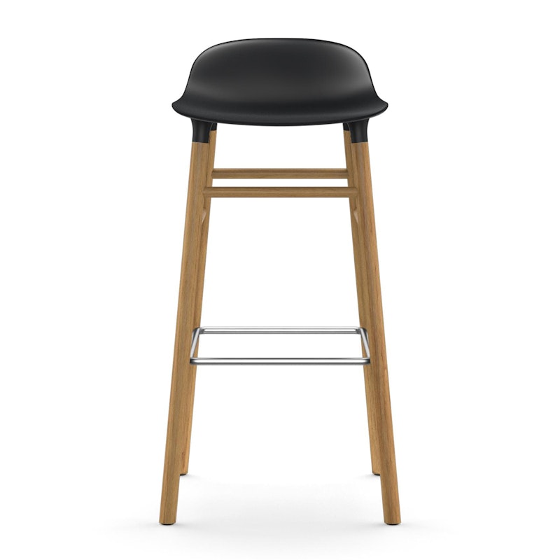 Form Barhocker 75cm, Schwarz/Eiche