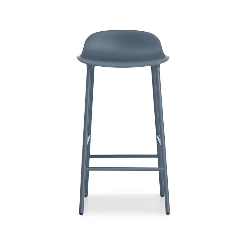 Form Barhocker 65cm, Blau/Stahl