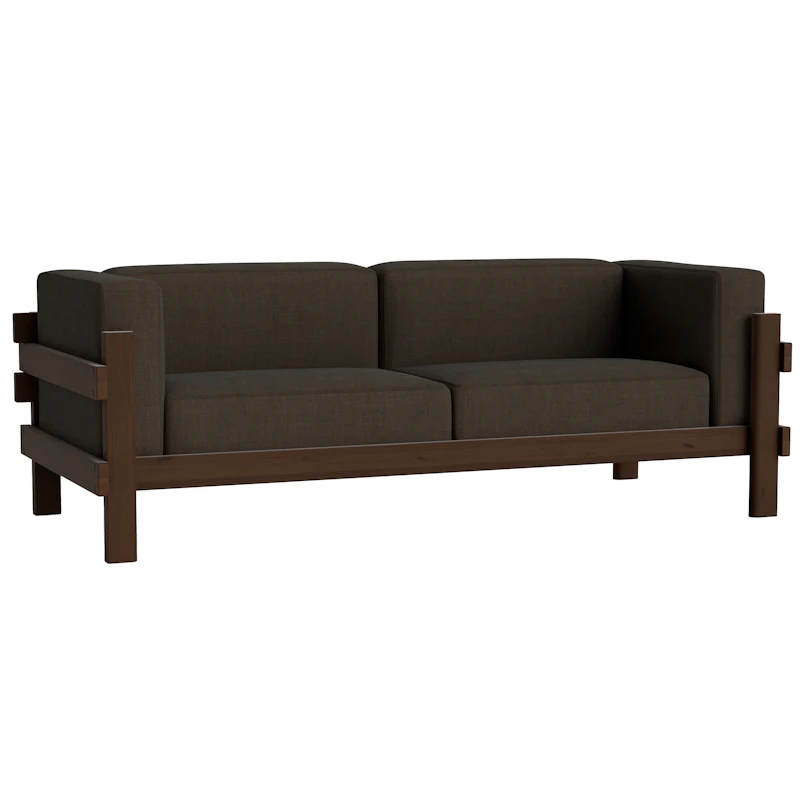 Kube 3-Sitzer-Sofa, Dunkelbraun / Remix 356