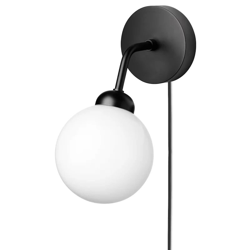 Apiales Wandleuchte Mit Kordel, Schwarz
