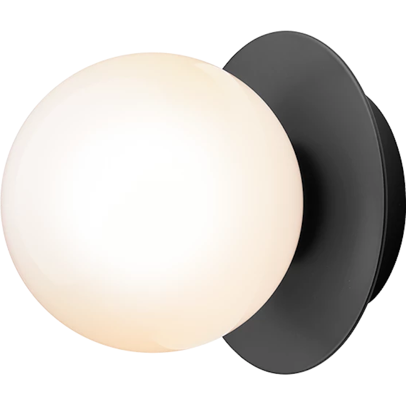 Liila 1 Wand- Und Deckenlampe 140 mm, Schwarz / Opal