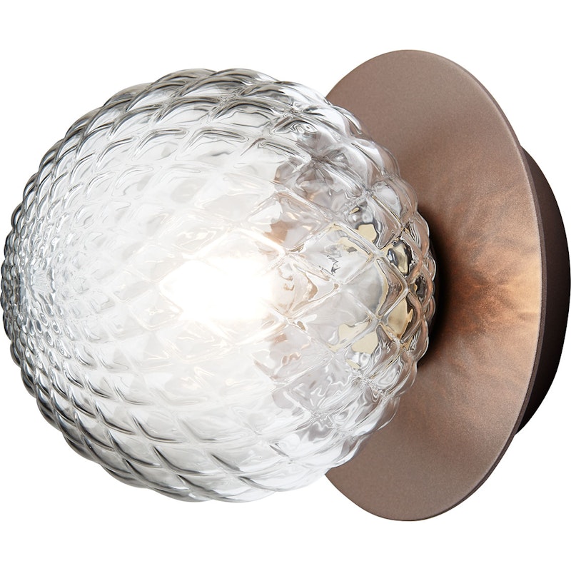 Liila 1 Wand- Und Deckenlampe 140 mm, Dunkelbronzefarben / Transparent