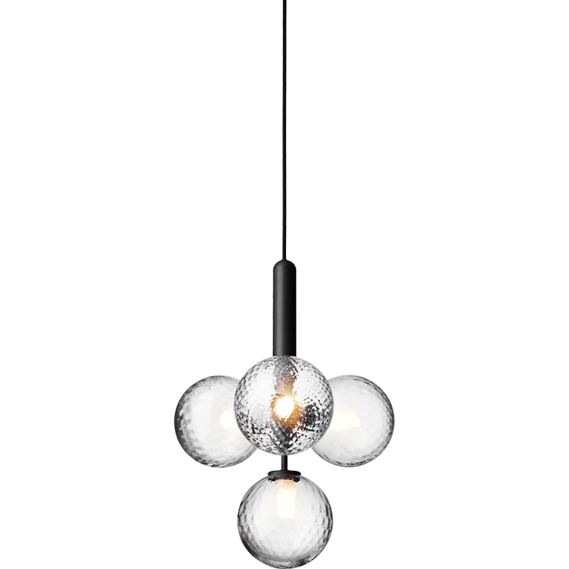 Miira 4 Kronleuchter, Rock Grey / Transparent