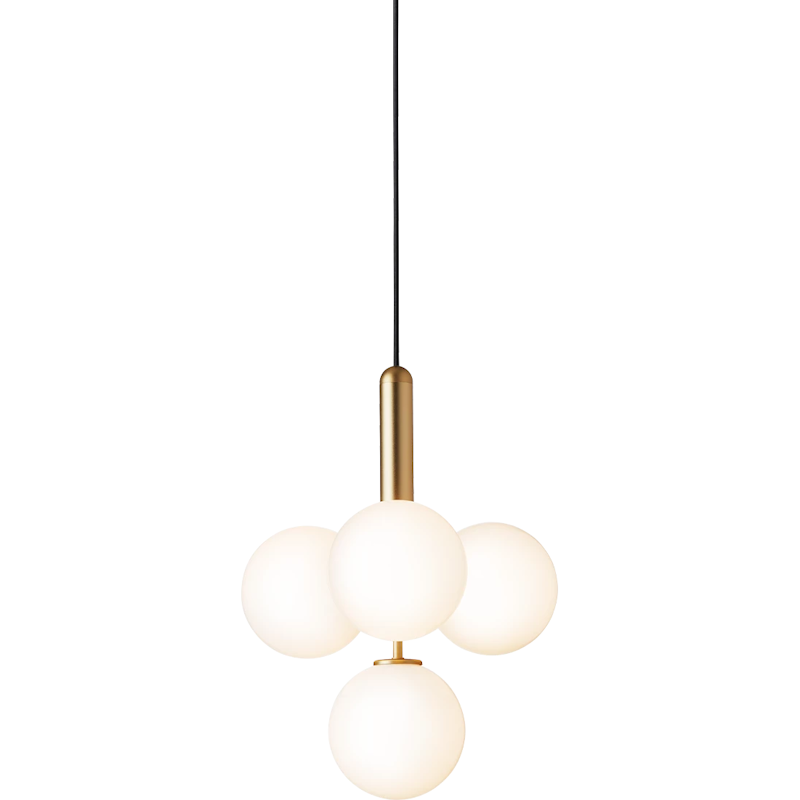 Miira 4 Kronleuchter, Messing / Opal
