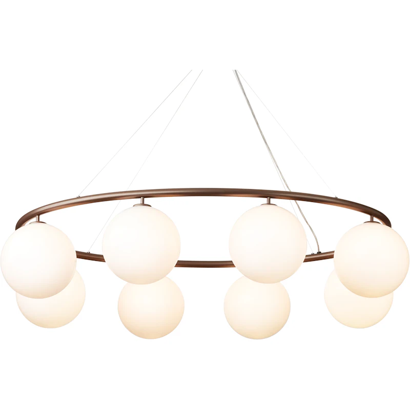 Miira 8 Oval Kronleuchter, Dark Bronze / Opal