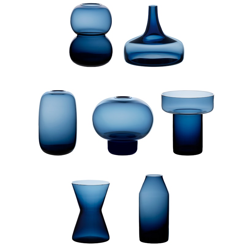 Midsummer Mini-Vasen 7-er Set, Midnight Blue