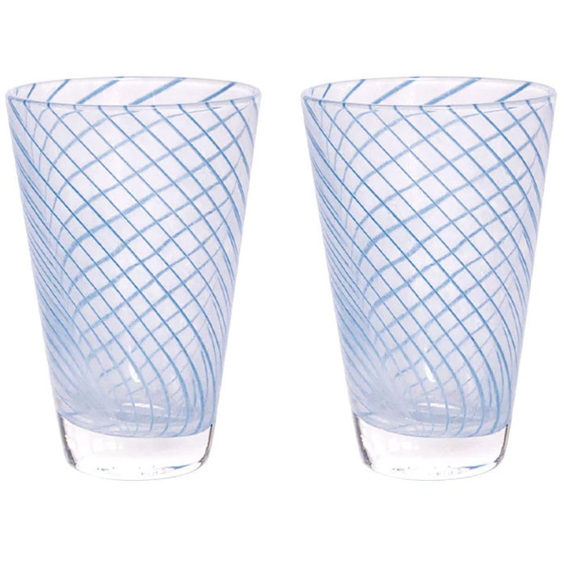 Yuka Swirl Glas 2-er Set, Blau