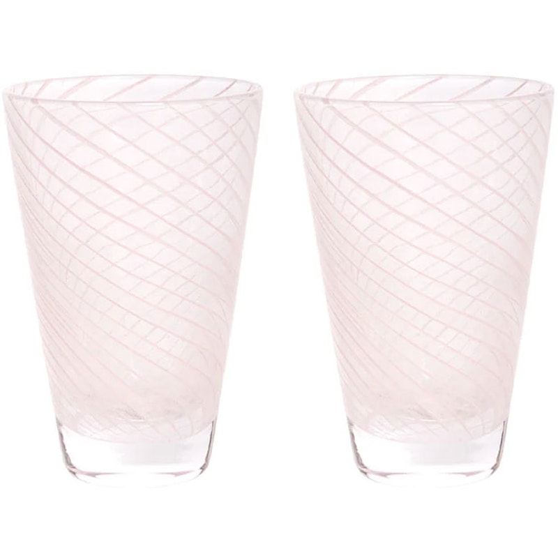 Yuka Swirl Glas 2-er Set, Rosa