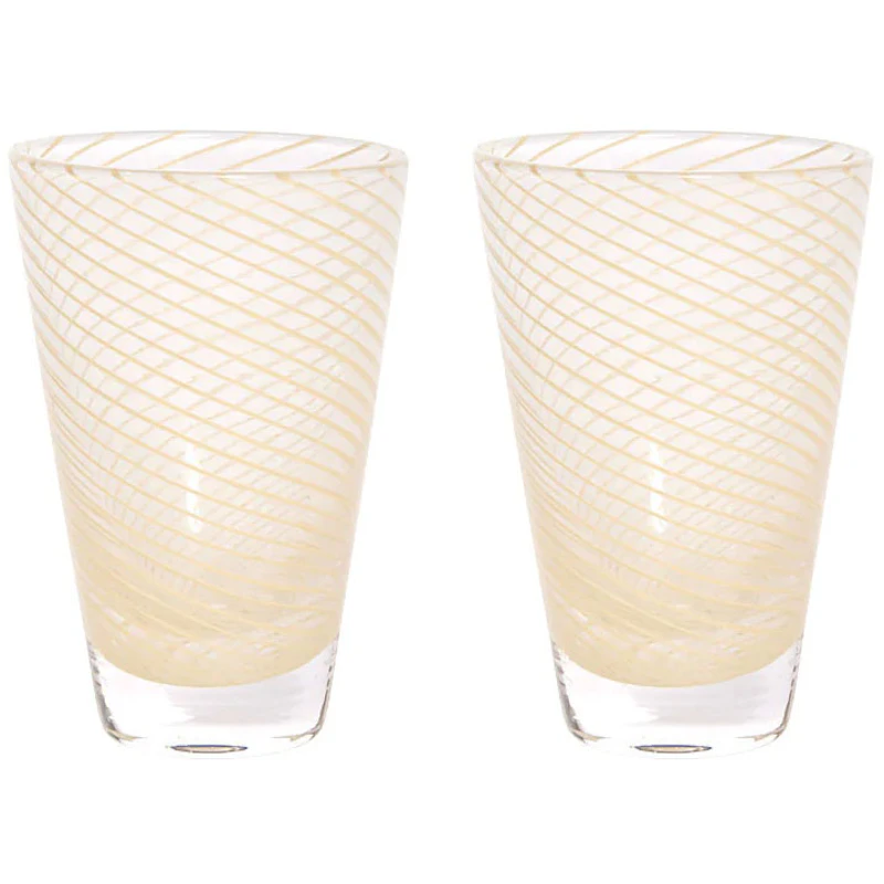 Yuka Swirl Glas 2-er Set, Gelb