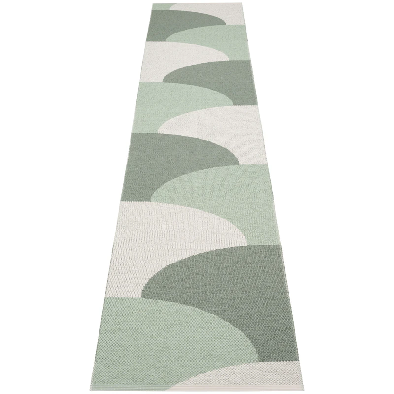 Hill Teppich 70x360 cm, Army / Misty Mint / Fossil Grey