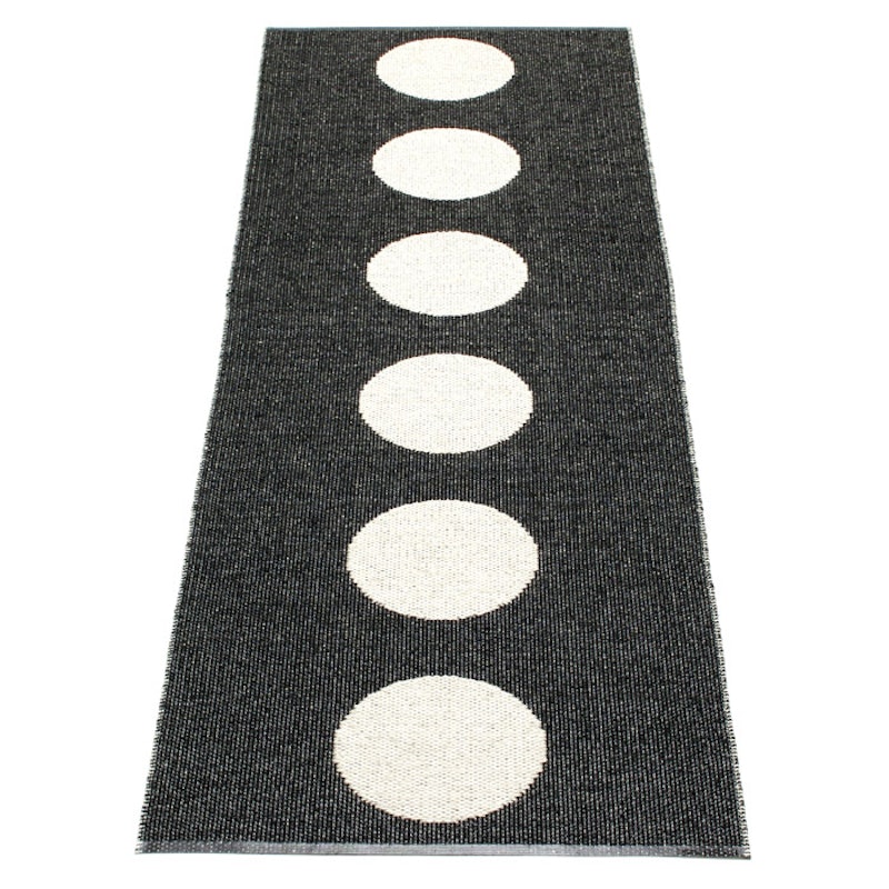 Vera Teppich Schwarz / Vanilla, 70x375 cm