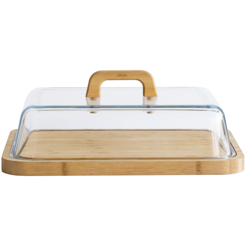 Käseglocke 25x35 cm, Bambus / Glas