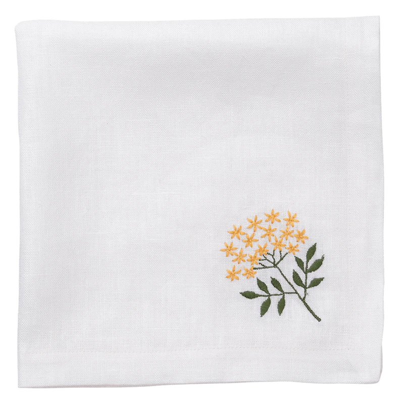 Bouquet Leinen-Serviette 45x45 cm, Gelb