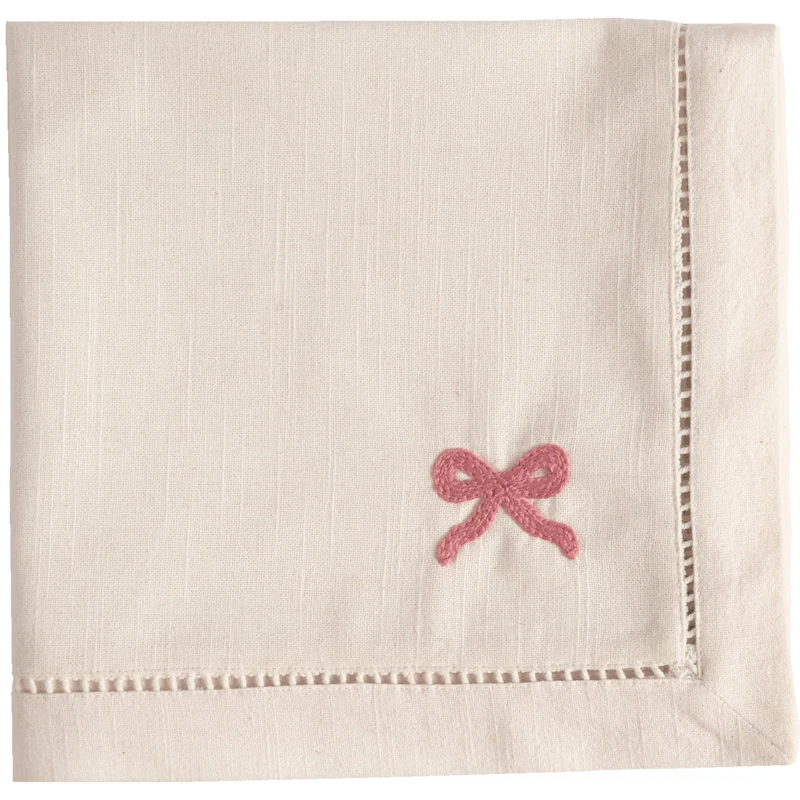 Bow Baumwollserviette 45x45 cm, Rosa