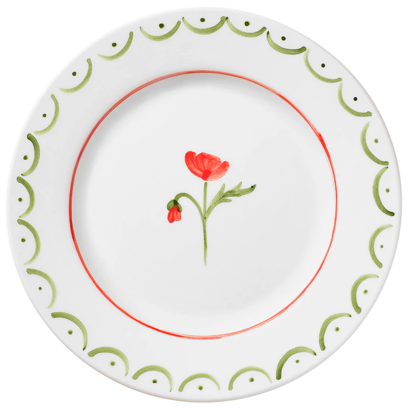 Cottage Flower Beilagenteller 22 cm, Rot
