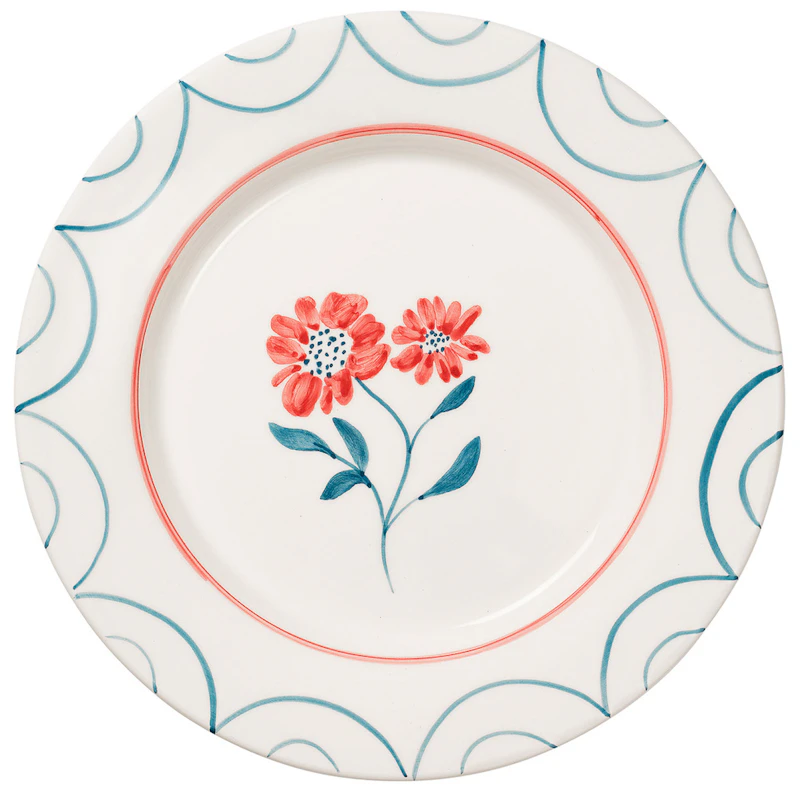 Cottage Flower Teller 28 cm, Teal