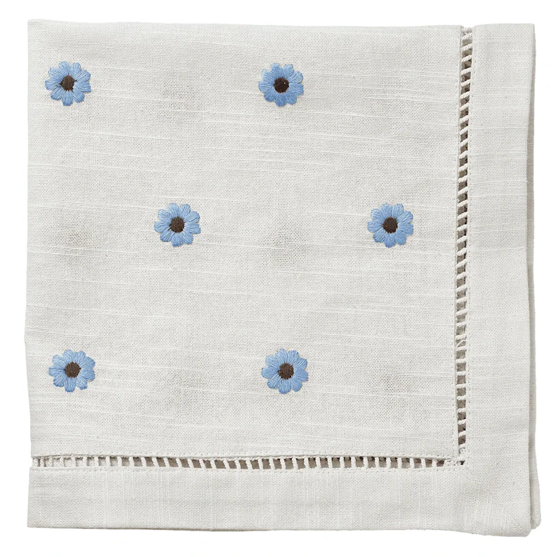 Daisy Baumwollserviette 45x45 cm, Blau