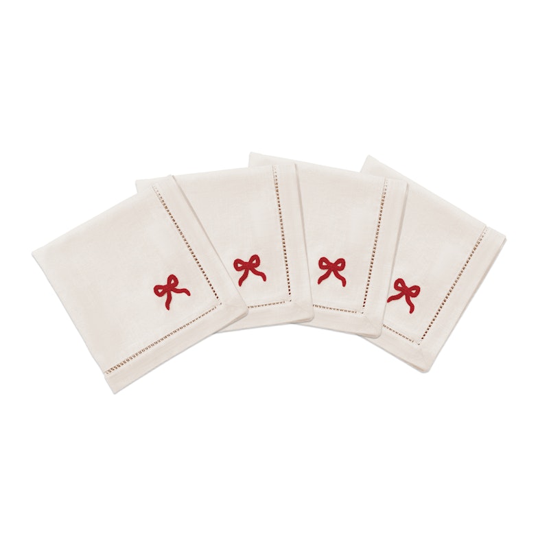 Bow Baumwollservietten 45x45 cm 4-er Set, Rot