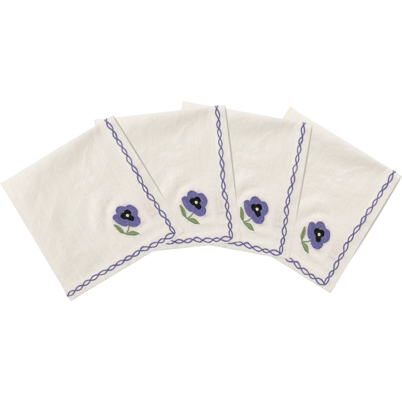 Pansy Serviette Madelen Möllard x Pick a Poppy 4-er Set