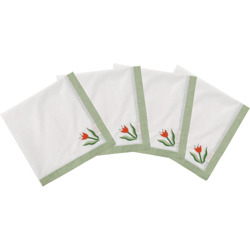 Tulip Serviette Madelen Möllard x Pick a Poppy 4-er Set