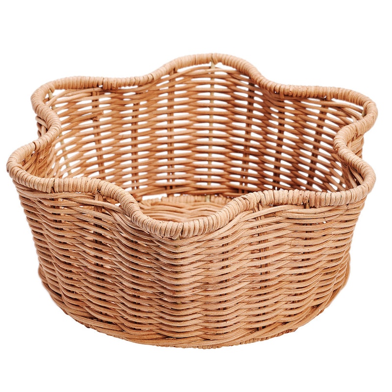 Scallop Korb Rattan Rund, Natur
