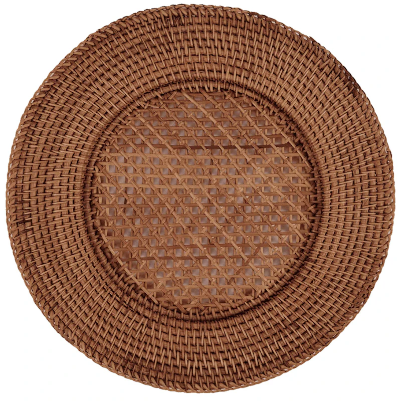 Scallop Platzset Rattan 36 cm, Dunkelbraun