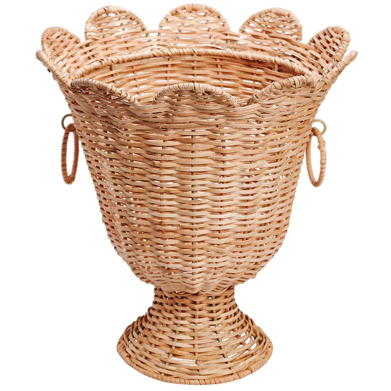 Scallop Vase Rattan, Natur