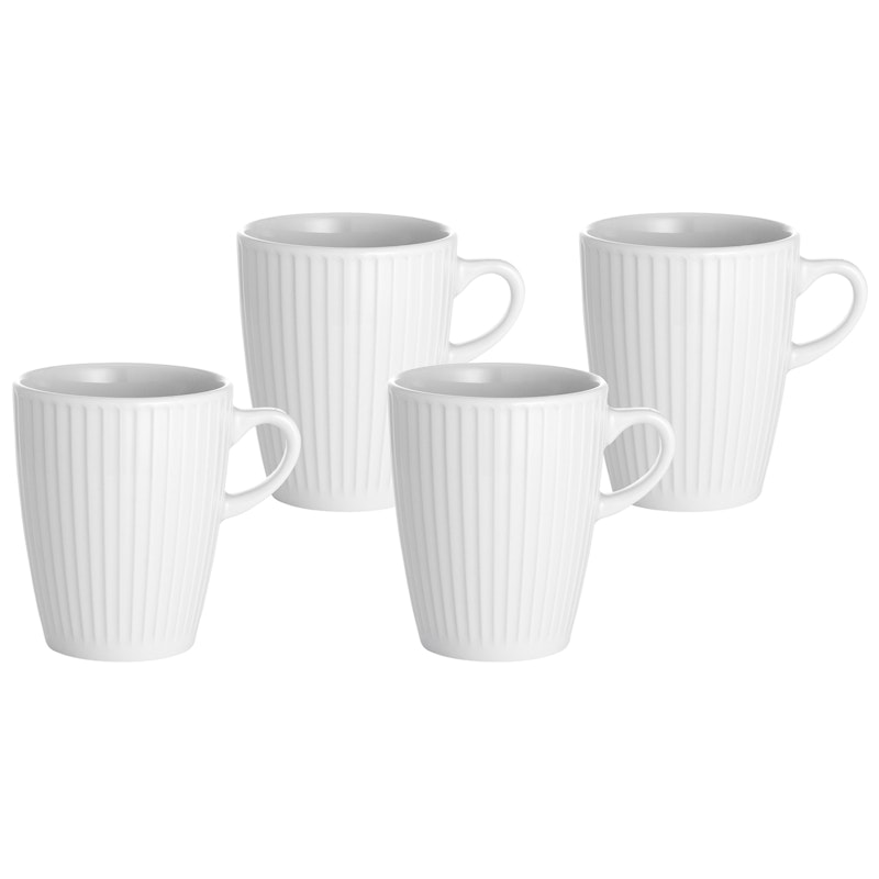 Plissé Tasse 4-er Set Weiß