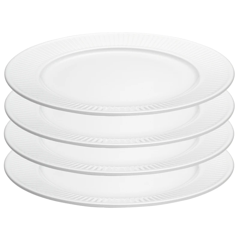 Plissé Teller 28 cm Weiß 4-er Set