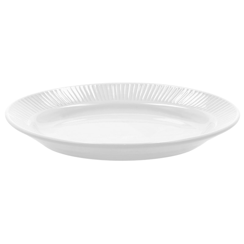 Plissé Servierplatte Weiß, 15x22 cm