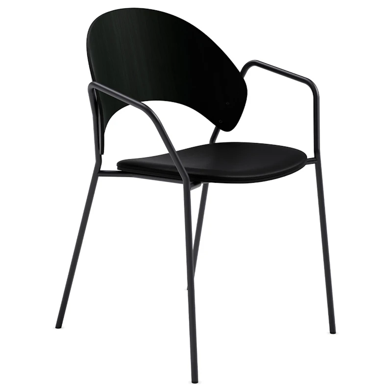 Dosina Lehnstuhl, Schwarze Eiche / Schwarz Ledern